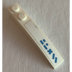 Slope, Curved 6 x 1 with 2 Studs with Medium Blue Stripes, 'X' and Lines Pattern Model Left Side (Sticker) - Set 70616 Slope, Curved 6 x 1 with 2 Studs with Medium Blue Stripes, 'X' and Lines Pattern Model Left Side (Sticker) - Set 70616