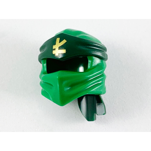 Деталь LEGO 40925pb12 Minifigure, Headgear Ninjago Wrap Type 4 with Molded Dark Green Headband and Printed Gold Ninjago Logogram Letter L Pattern