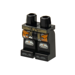 Hips and Legs with Tan Sash, Orange Armor, Pearl Dark Gray Knee Pads, Dark Bluish Gray Toes Pattern Hips and Legs with Tan Sash, Orange Armor, Pearl Dark Gray Knee Pads, Dark Bluish Gray Toes Pattern