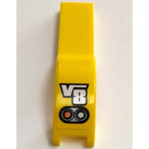 Деталь LEGO 50947pb030L Vehicle, Mudguard 1 x 4 1/2 with 'V8' and Taillights Pattern Model Left Side (Sticker) - Set 8135