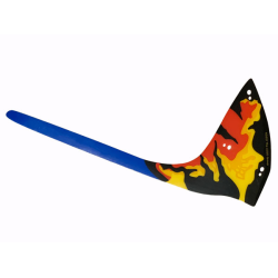 Plastic Part for Set 75574 - Wing Dragon Toruk Left Tailwing with Black Veins and Red, Bright Light Orange, Yellow, and Blue Trim Pattern