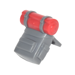 Minifigure Backpack with Molded Red Bedroll Pattern