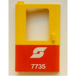 Door 1 x 4 x 5 Train Left, Thin Support at Bottom with Red Bottom Half and White Austrian Railways Logo '7735' Pattern (Sticker) - Set 7735 Door 1 x 4 x 5 Train Left, Thin Support at Bottom with Red Bottom Half and White Austrian Railways Logo '7735' Pattern (Sticker) - Set 7735