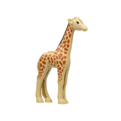 Giraffe, Friends Style with Dark Orange Eyes and Spots, Reddish Brown Mane Pattern