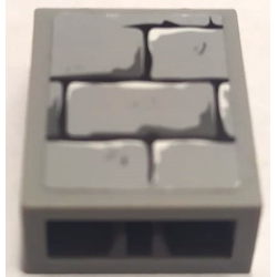 Brick 1 x 2 x 2 with Inside Axle Holder with Bricks Pattern (Sticker) - Set 4183 Brick 1 x 2 x 2 with Inside Axle Holder with Bricks Pattern (Sticker) - Set 4183