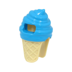Minifigure, Headgear Head Cover, Costume Ice Cream with Molded Tan Cone Pattern Minifigure, Headgear Head Cover, Costume Ice Cream with Molded Tan Cone Pattern