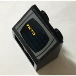 Slope, Inverted 45 2 x 2 with Flat Bottom Pin with Aurebesh Characters 'DARK' Pattern (Sticker) - Set 10212