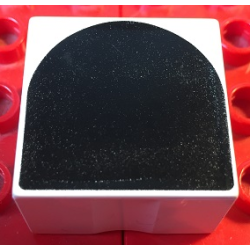 Duplo, Tile 2 x 2 x 1 with Shape Black Inverse Arch Pattern Duplo, Tile 2 x 2 x 1 with Shape Black Inverse Arch Pattern