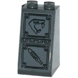 Slope 75 2 x 2 x 3 - Solid Studs with Snake Head Looking Right and Serrated Blade Sword Bas-Relief Sculpture Pattern (Sticker) - Set 70750 Slope 75 2 x 2 x 3 - Solid Studs with Snake Head Looking Right and Serrated Blade Sword Bas-Relief Sculpture Pattern (Sticker) - Set 70750