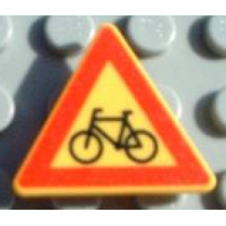 Road Sign 2 x 2 Triangle with Clip with Bicycle Crossing Pattern Road Sign 2 x 2 Triangle with Clip with Bicycle Crossing Pattern