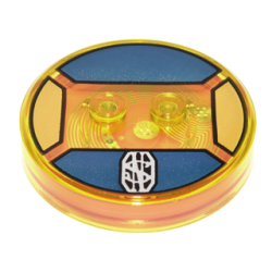 Dimensions Toy Tag 4 x 4 x 2/3 with 2 Studs and Trans-Orange Bottom with Silver 'NS' Monogram on Dark Blue Background Pattern (Newt Scamander) Dimensions Toy Tag 4 x 4 x 2/3 with 2 Studs and Trans-Orange Bottom with Silver 'NS' Monogram on Dark Blue Background Pattern (Newt Scamander)