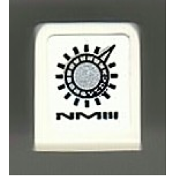 Slope 30 1 x 1 x 2/3 with Black and Silver Button and 'NMIII' Pattern (Sticker) - Set 8899