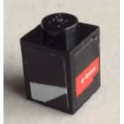 Brick 1 x 1 with 'e-tron' and White Trapezoid on Adjacent Sides Pattern Model Left Side (Stickers) - Set 75872 Brick 1 x 1 with 'e-tron' and White Trapezoid on Adjacent Sides Pattern Model Left Side (Stickers) - Set 75872