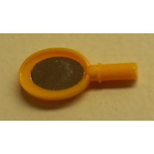 Деталь LEGO 93080bpb001 Friends Accessories Hand Mirror with Heart on Reverse with Oval Mirror Pattern (Sticker) - Sets 3187 / 41093 - Bright Light Orange