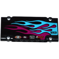 Technic, Panel Plate 5 x 11 x 1 with Medium Azure and Magenta Flames and Sponsor Logos Pattern Model Right (Sticker) - Set 42050 Technic, Panel Plate 5 x 11 x 1 with Medium Azure and Magenta Flames and Sponsor Logos Pattern Model Right (Sticker) - Set 42050
