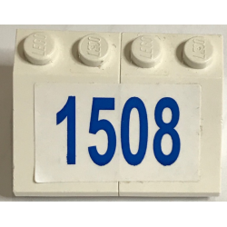Stickered Assembly 4 x 3 x 1 with Blue '1508' Pattern (Sticker) - Set 1376 - 2 Slope 33 3 x 2 Stickered Assembly 4 x 3 x 1 with Blue '1508' Pattern (Sticker) - Set 1376 - 2 Slope 33 3 x 2