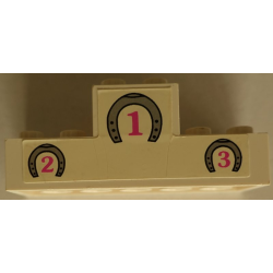 Stickered Assembly 6 x 2 x 2 Podium with 1-2-3 under Horseshoes Pattern (Sticker) - Set 6417 - 1 Brick 2 x 6, 1 Brick 2 x 2 Stickered Assembly 6 x 2 x 2 Podium with 1-2-3 under Horseshoes Pattern (Sticker) - Set 6417 - 1 Brick 2 x 6, 1 Brick 2 x 2