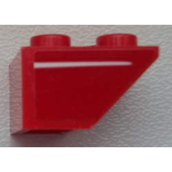 Slope, Inverted 45 2 x 2 with Flat Bottom Pin with White Stripe Pattern Model Left Side (Sticker) - Set 75876