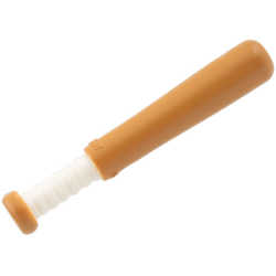 Minifigure, Utensil Baseball Bat 4L with White Grip Handle Pattern - Medium Nougat