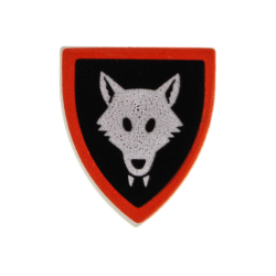 Minifigure, Shield Triangular Short with Wolfpack Pattern (Undetermined Type) Minifigure, Shield Triangular Short with Wolfpack Pattern (Undetermined Type)