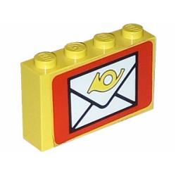 Stickered Assembly 4 x 1 x 2 with Mail Envelope Pattern (Sticker) - Set 6689 - 2 Brick 1 x 4 Stickered Assembly 4 x 1 x 2 with Mail Envelope Pattern (Sticker) - Set 6689 - 2 Brick 1 x 4