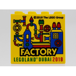 Brick 2 x 4 x 3 with LEGOLAND Dubai 2018 Factory Pattern