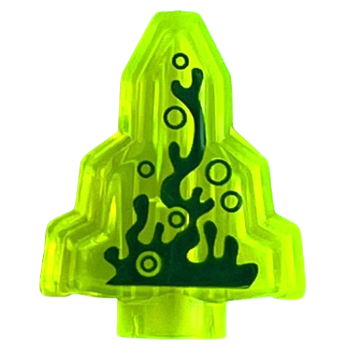 Деталь LEGO 10178pb02 Rock 1 x 2 Crystal Stepped with Dark Green Swamp Gas Moonstone Pattern