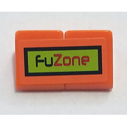Stickered Assembly 2 x 1 x 2/3 with Black and Red 'FuZone' on Lime Rectangle with Border Pattern (Sticker) - Set 8125 - 2 Slope 30 1 x 1 x 2/3