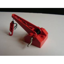 String Reel Winch 4 x 4 x 2 with Sloped Top, Metal Handle, Black Drum and Crane Arm Complete with String and Crane Hook Right