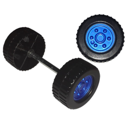 Duplo Wheel with Tread (30mm diameter) Double Assembly with Metal Axle (40mm) and Pearl Sand Blue Classic Hub Pattern Duplo Wheel with Tread (30mm diameter) Double Assembly with Metal Axle (40mm) and Pearl Sand Blue Classic Hub Pattern