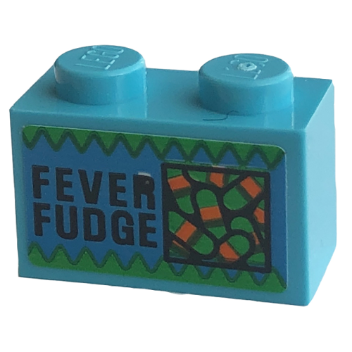 Деталь LEGO 3004pb311 Brick 1 x 2 with 'FEVER FUDGE' Pattern (Sticker) - Set 76422