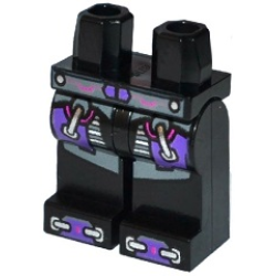 Hips and Legs with Silver, Dark Bluish Gray and Dark Purple Robot Armor, Belt and Boots Pattern Hips and Legs with Silver, Dark Bluish Gray and Dark Purple Robot Armor, Belt and Boots Pattern