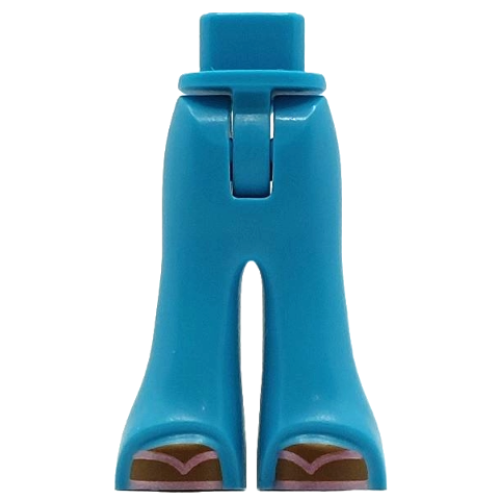 Деталь LEGO 2125c00pb008 Mini Doll Hips and Trousers Bell-Bottoms with Medium Brown Feet and Metallic Pink Flip Flops Pattern - Thin Hinge