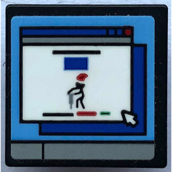 Road Sign 2 x 2 Square with Open O Clip with Computer Screen, Black Stick Figure with Jackhammer and Mouse Cursor Pattern (Sticker) - Set 21336 Road Sign 2 x 2 Square with Open O Clip with Computer Screen, Black Stick Figure with Jackhammer and Mouse Cursor Pattern (Sticker) - Set 21336