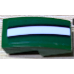 Slope, Curved 2 x 1 x 2/3 with Black Lines and White Stripe Pattern Model Right Side (Sticker) - Set 75894 Slope, Curved 2 x 1 x 2/3 with Black Lines and White Stripe Pattern Model Right Side (Sticker) - Set 75894