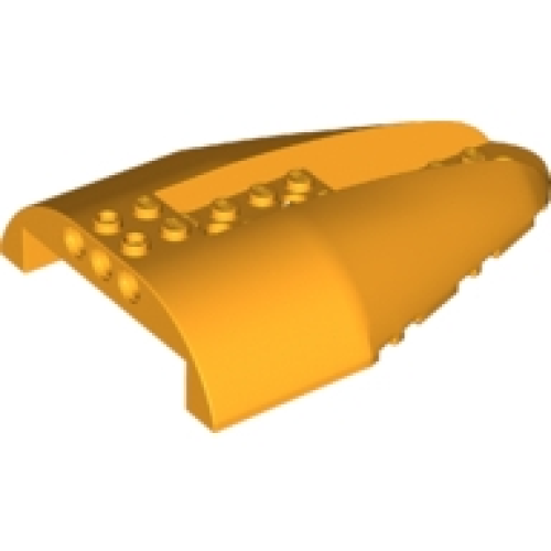 Деталь LEGO 67245 Aircraft Fuselage Aft Section Curved Top 8 x 12 with 6 Holes - Bright Light Orange