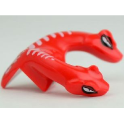 Minifigure, Head, Modified Snake Two-Headed with White Scales Pattern