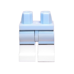 Hips and White Legs with Bright Light Blue Pants Pattern