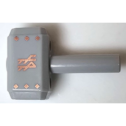 Minifigure, Utensil Tool Sledgehammer (Mjolnir, Hammer) with 6 Copper Diamonds and Runes (Symbols) Pattern on Both Sides
