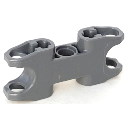 Technic, Axle and Pin Connector 2 x 5 with 2 Ball Joint Sockets, Closed Sides, Open Axle Holes - Dark Bluish Gray