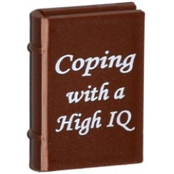 Minifigure, Utensil Book 2 x 3 with White 'Coping with a High IQ' Pattern