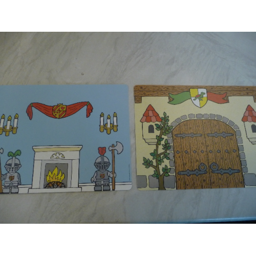 Деталь LEGO multipls11 Plastic Part for Sets 3615 and 9131 - Scene Backdrop with Room Interior with Fireplace / Castle Gate Pattern