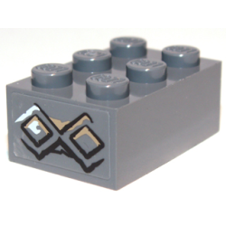 Brick 2 x 3 with Diamond Bricks with White Highlights on One Diamond Pattern on End (Sticker) - Set 9473 Brick 2 x 3 with Diamond Bricks with White Highlights on One Diamond Pattern on End (Sticker) - Set 9473