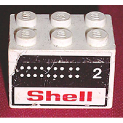 Stickered Assembly 3 x 2 x 1 2/3 with Shell Tank Number 2 Pattern (Sticker) - Set 6610 - 2 Plate 2 x 3, 1 Brick 1 x 2, 1 Brick 1 x 3, 1 Brick, Modified 1 x 1 with Headlight
