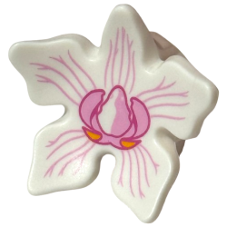 Minifigure, Headgear Hood with 5 Large Petals with Bright Pink and Dark Pink Orchid Flower Pattern Minifigure, Headgear Hood with 5 Large Petals with Bright Pink and Dark Pink Orchid Flower Pattern