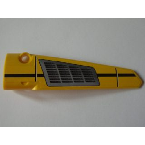 Деталь LEGO 64681pb008 Technic, Panel Fairing # 5 Long Smooth, Side A with Black Line and Grille Pattern (Sticker) - Set 8043