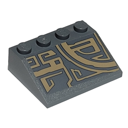 Slope 33 3 x 4 with Dark Tan Quarter Circle Tribal Pattern Model Right Side (Sticker) - Set 75186 Slope 33 3 x 4 with Dark Tan Quarter Circle Tribal Pattern Model Right Side (Sticker) - Set 75186