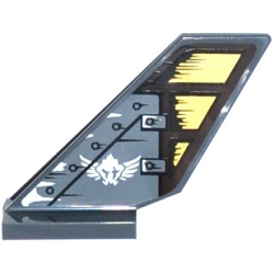 Tail Shuttle with Rivets, Wooden Rudder and White Winged Skull Pattern on Both Sides (Stickers) - Set 70747 Tail Shuttle with Rivets, Wooden Rudder and White Winged Skull Pattern on Both Sides (Stickers) - Set 70747