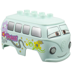 Duplo Car Body 8 Top Studs with Cars Fillmore Pattern