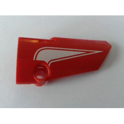 Technic, Panel Fairing # 4 Small Smooth Long, Side B with White Curved Arrow Pattern (Sticker) - Set 8258 Technic, Panel Fairing # 4 Small Smooth Long, Side B with White Curved Arrow Pattern (Sticker) - Set 8258